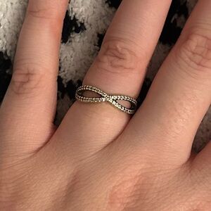 Pandora Sterling Silver CZ Crossing Paths Ring